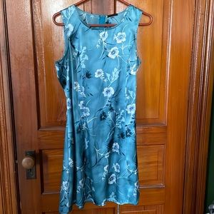 Vintage Floral Minidress, blue and white